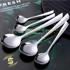 304 stainless steel long handle household spoon rice spoon western food less spoon -CH-Lotus Fishing